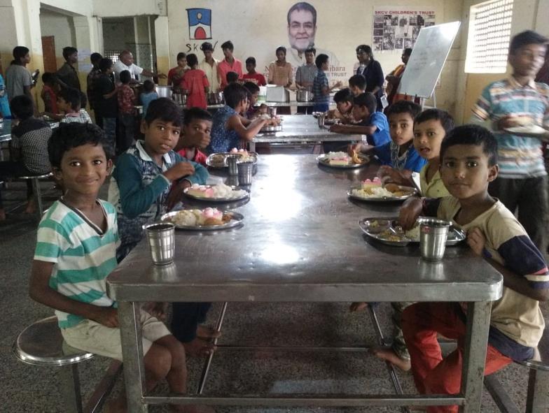Children enjoyed the Breakfast. 01.7.2018: Sri.