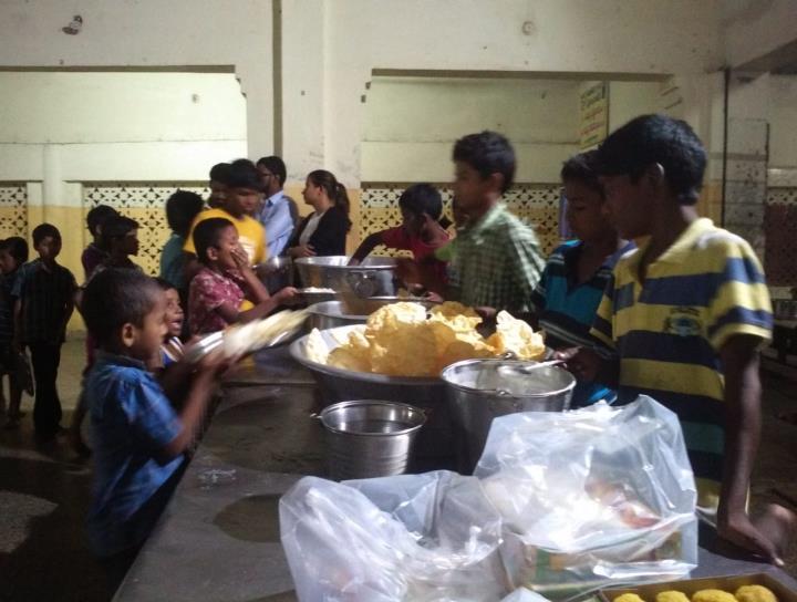 Binsha Srujan Burry Garu, Businessman from Vijayawada visited and provided dinner to our children at Premvihar