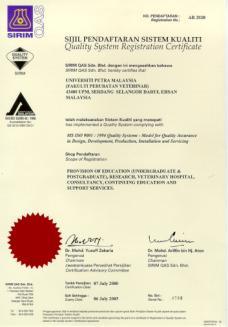 Quality Management System In July 2000, the Faculty was awarded the comprehensive MS ISO