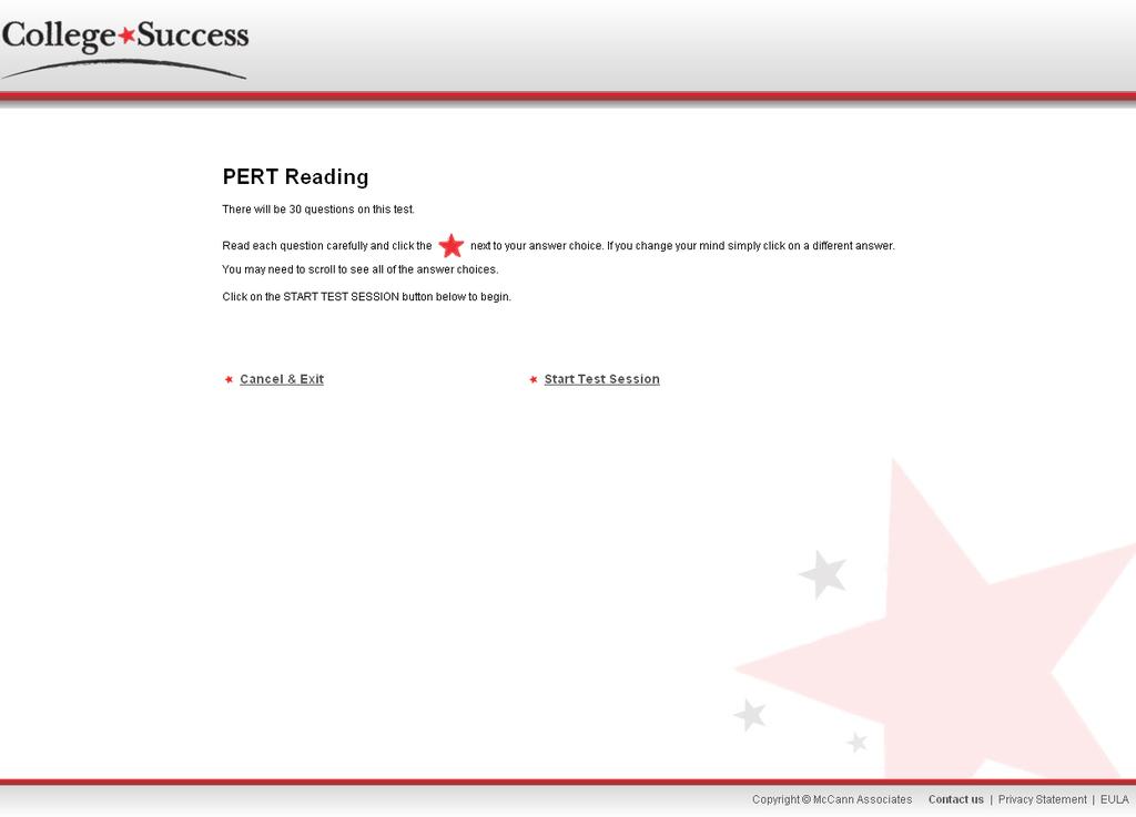 34 Step 8: Direct Student- To read the information regarding the specific P.E.R.T. exam they will be taking.
