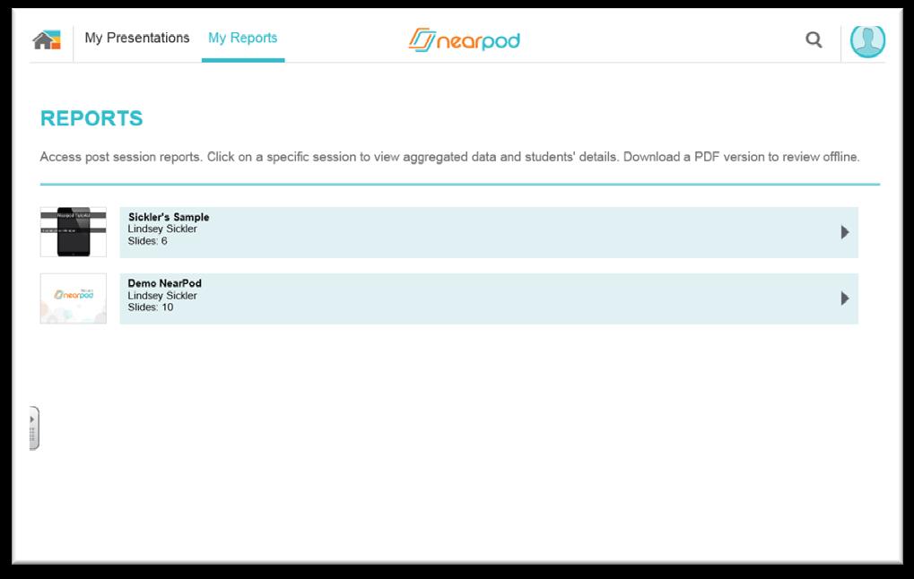 Nearpod saves every session you present.