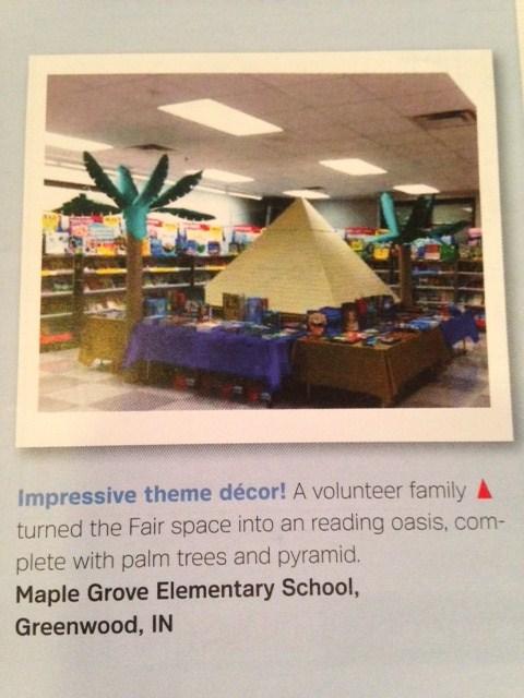This awesome Book Fair set up was featured in the SCHOLASTIC NATIONAL BOOK FAIR GUIDE BOOK.