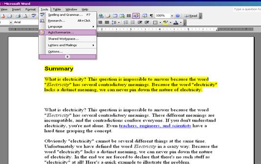 available in Microsoft Word(version