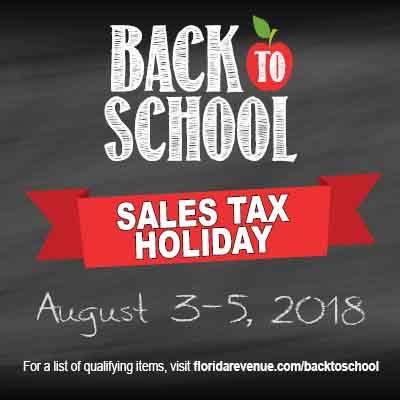 Back to School Savings, During Sales Tax Holiday This sales tax holiday
