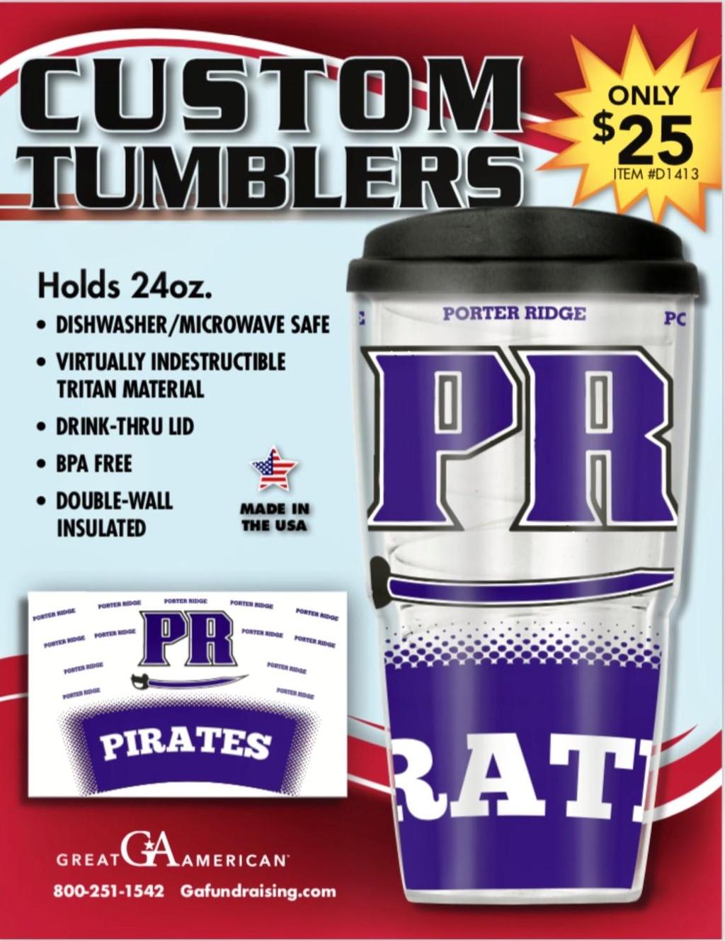 Band Boosters are selling Porter Ridge Tumblers. The cost is $25. Checks should be made out to the PRBB sent to the front office.