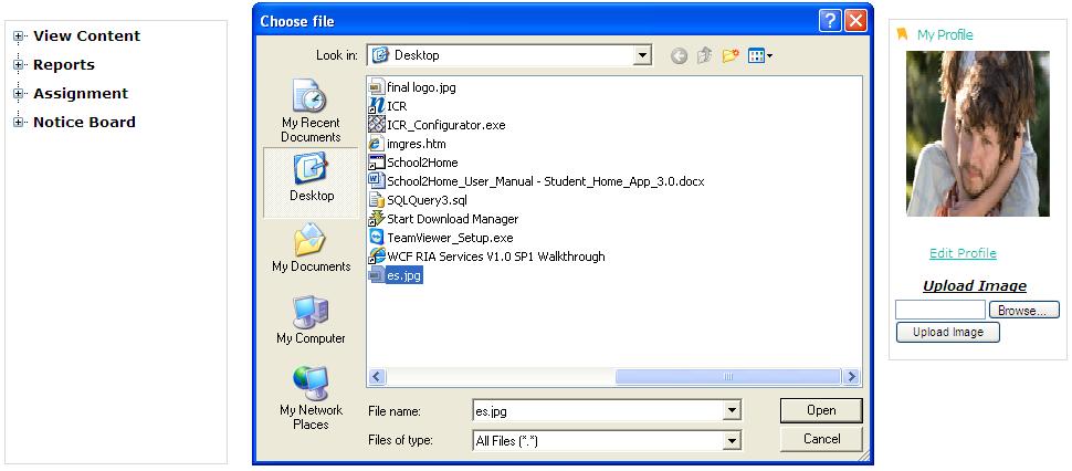3. File Open dialog box appears. Select the image and click on Open.