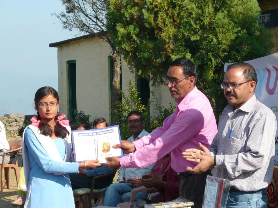 Prize distribution during career guidance camp at GIC Munnakhal, Tihri, Uttarakhand Total expense on this camp was 52670/- including professional transportation, loading and fooding, Advertisement