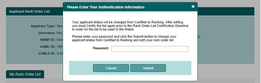Certifying a Rank Order List With 20 or Fewer Ranks, continued: 5. The green note confirms the rank order list has been certified. 5 6. Your Applicant Status is CERTIFIED. 6 7.