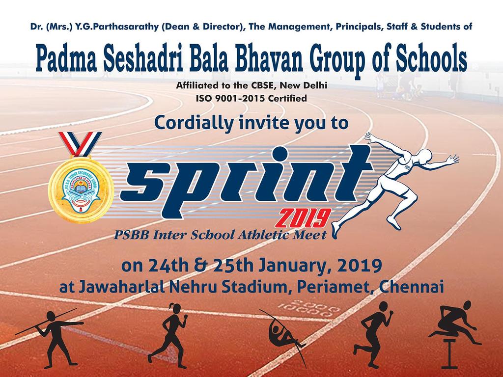 Aims and Objectives of Sprint 2019 Inter school athletic meet: To encourage participation in sports and realize the significance of athletics To raise the general standards of athletics and provide a