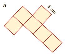 Question 4: Using the nets shown below, calculate the surface area of each of