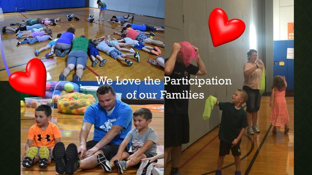 We love parent participation at A.W. Becker. The Bring Your Parent to PE Week, pictured here, is just one example.