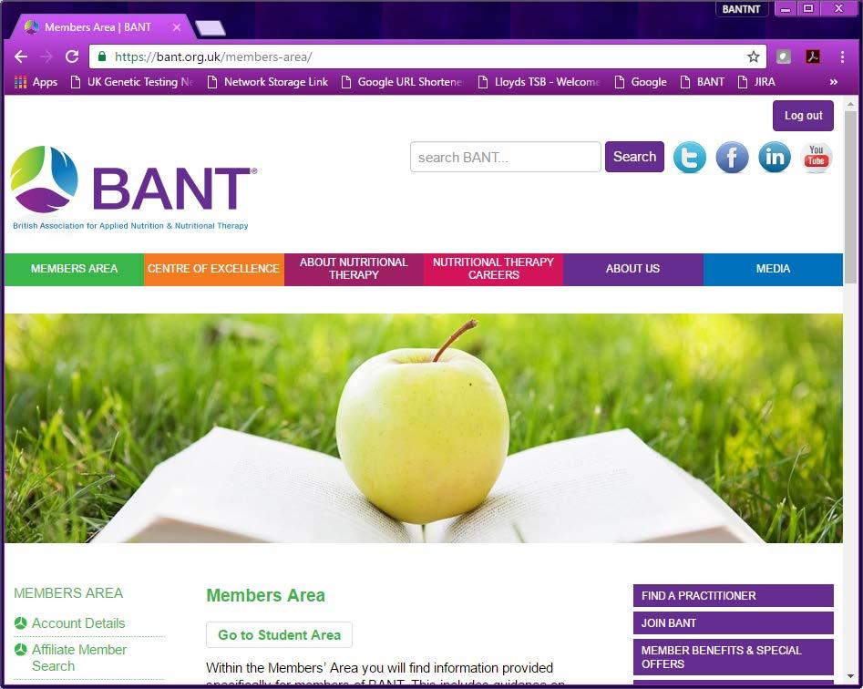 2. How to enter a CPD activity Login to the member pages on the BANT website. Click Account Details at the top of the green menu on the left hand side.