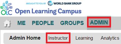 Access Class Rosters through Instructor s Desk Click the Admin tab in the main navigation bar, then click Instructor tab.