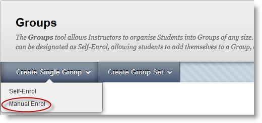 Groups The Groups tool enables instructors to organise students on a course into groups of any size.