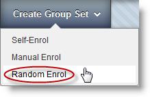 Creating Group Sets You can generate several groups at once by using Group Sets. In addition to manual and selfenrol group sets, you can also select random enrol.