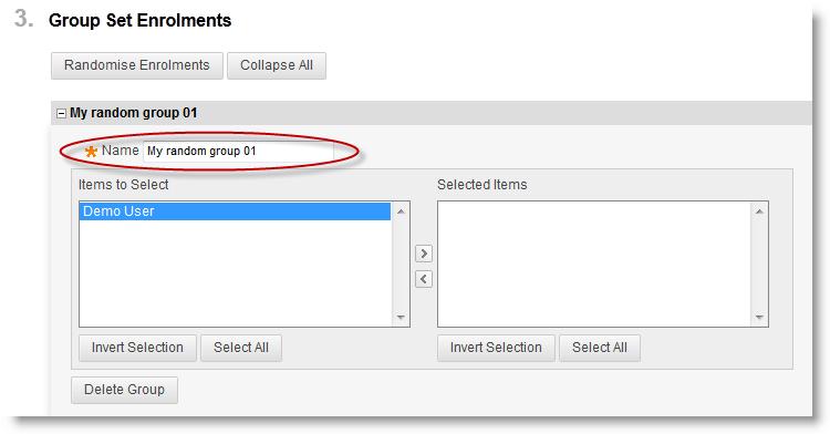 In step 3 Group Set Enrolments, rename your groups so that they are listed in order by changing the group numbers to 01, 02, 03, 04, etc.