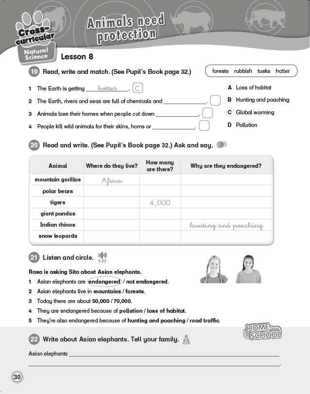 A listening activity based on the material in the Pupils Book frequently involves finding out the views and