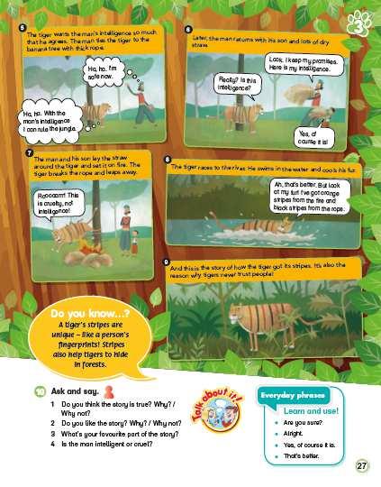 All the stories are attractively illustrated and the illustrations varied, depending on the context and theme. Clear pictures and audio support pupils understanding of the narrative.