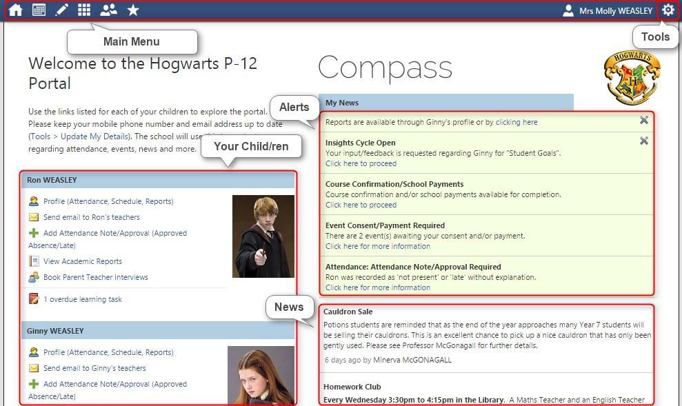 Logging in to Compass To log in you will require your unique family username and password. These details will be provided to you by the school.
