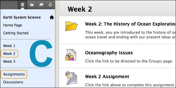 Option B: Add assignments to different Content Areas, in close proximity to related course content.