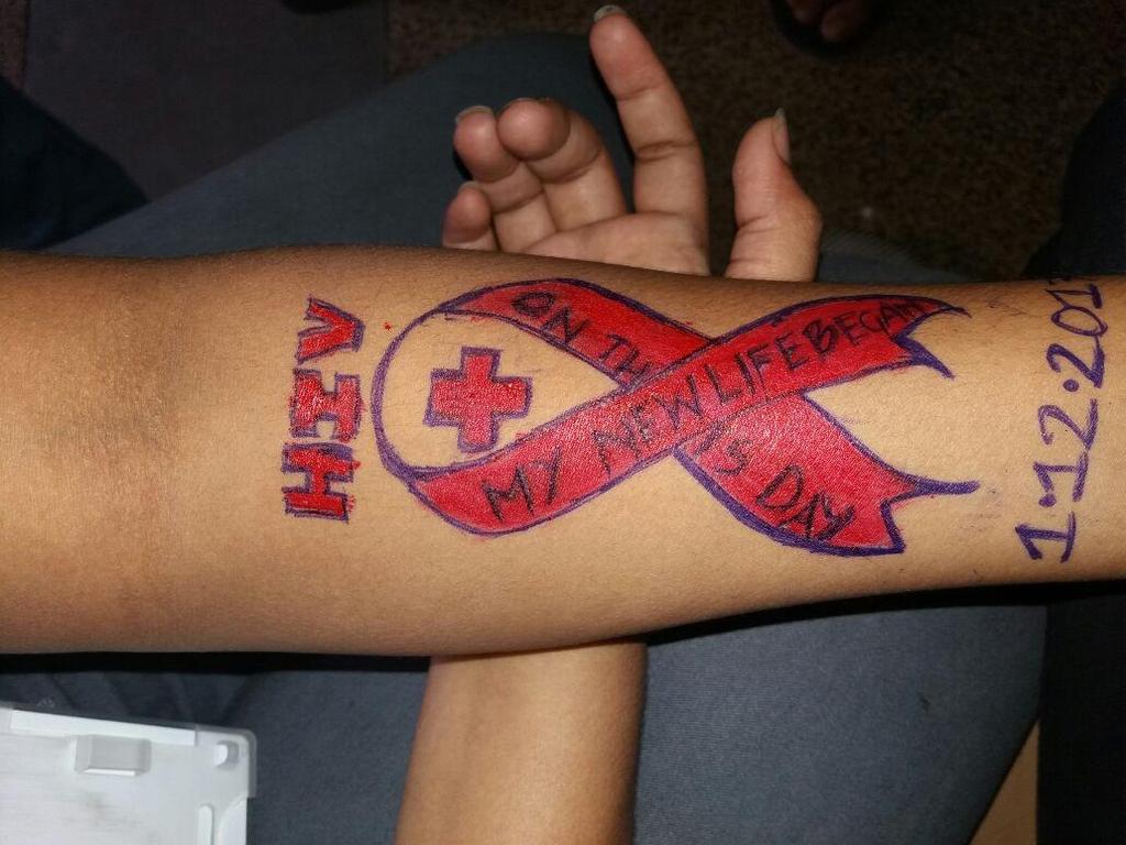Tattoo made on the day of awareness rally. AIDS Awarness Rally: No. of volunteers: 51 Male: 22 Female: 29 An AIDS awareness rally was organized during the RRC Week.