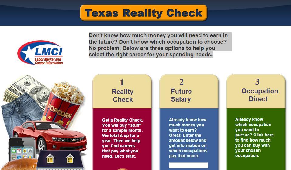 Texas Reality Check Go to school website Click on Students Click on