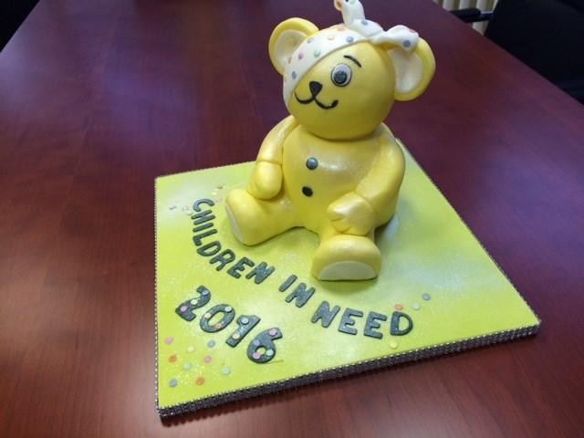 A number of students brought in cakes for sale, also, one of which we have decided to auction. See below a picture of a very impressive Pudsey cake, baked by Rhianna Cork 7SEA Phoenix College.