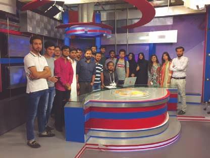 students of BBA-5 enrolled in the course of Media Management to ATV TV channel, accompanied by