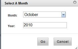 Here you will be able to select a specific month and input a year