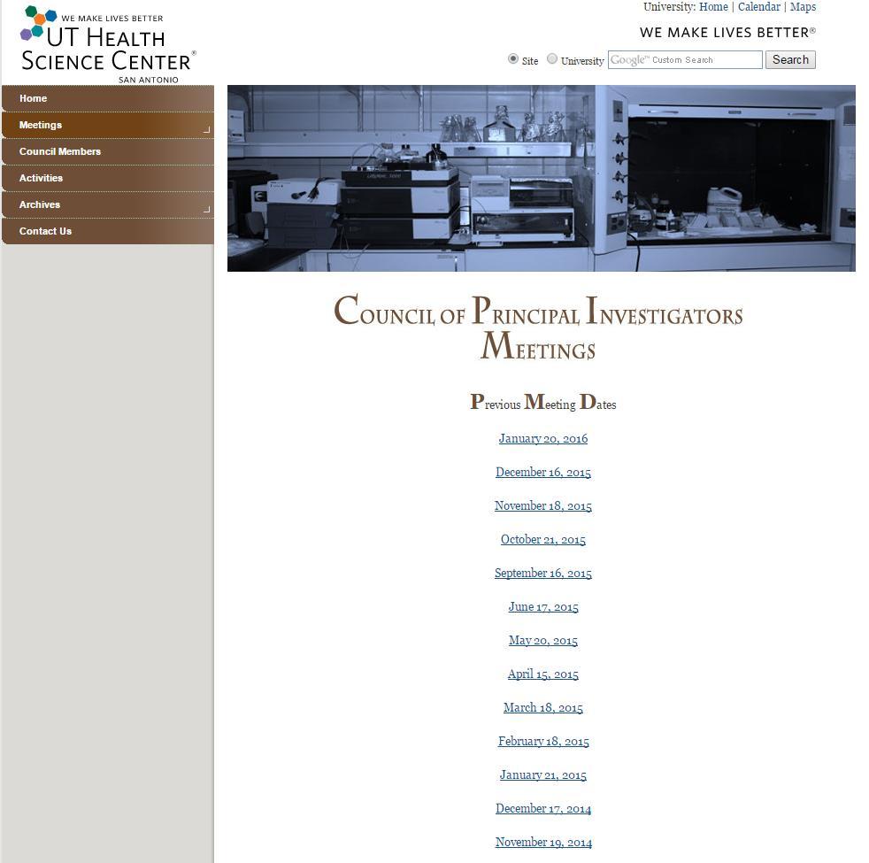 CPI Website Previous Meetings