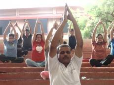 members celebrated the yoga day.