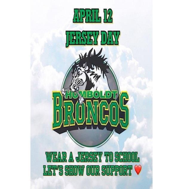All students and staff were invited to participate in wearing a sports jersey or the colors green or gold on Jersey Thursday, and to donate a loonie or toonie. Mr.