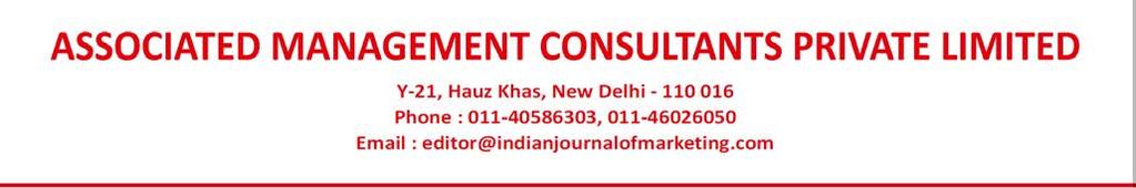 2019 : PRICE LIST FOR AGENCIES Indian Journal of Marketing (Periodicity: Monthly) Indian Journal of Finance (Periodicity : Monthly) Prabandhan : Indian Journal of Management (Periodicity : Monthly)