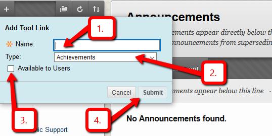 The new Announcements link should now appear at the bottom of your course menu. 3.