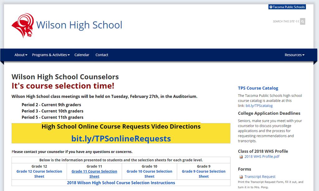 Wilson Counselors Web Page