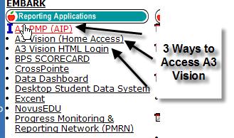 Then click the A3 Login button. NOTE: Your default Username and Password for A3 is only your user ID that you use for On-line Attendance (AS400) access, in all-caps.