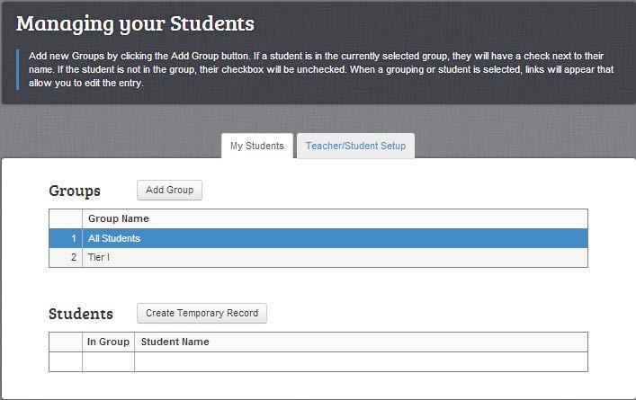 Part 3 Managing Students and Groups In Brief easycbm allows building-level and district-level users to access and modify teachers student rosters.