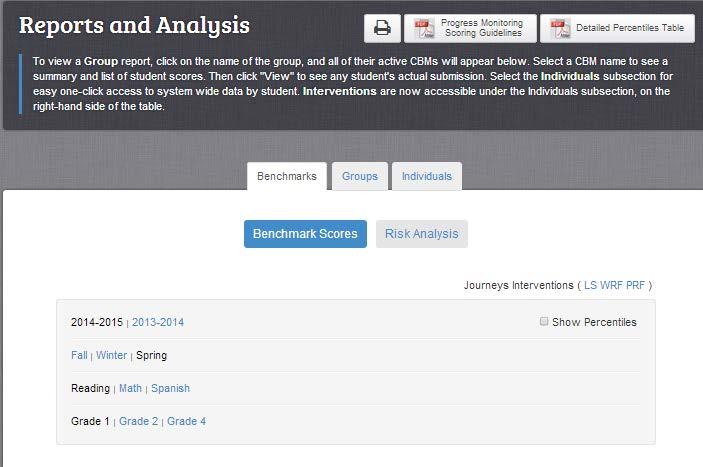 To create a Benchmark Performance report: 1. Click the Reports tab. The Reports and Analysis page appears.
