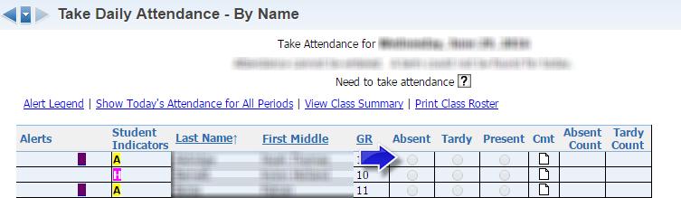 New Caney ISD 2018-2019 Teacher Gradebook Manual 8 Designate if the student is absent or tardy and click the Save