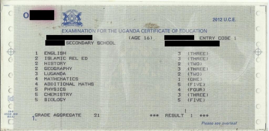 Examinations for the Uganda Certificate of Education result