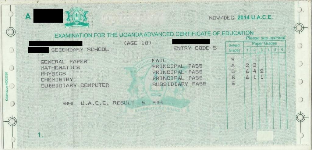 Examinations for the Uganda Advanced Certificate of Education
