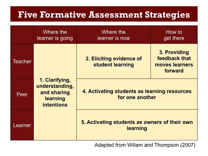 While we have considered a number of ways of using formative assessment, there are others that we could have mentioned.