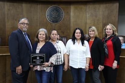 Emitte Roque, executive director of buildings and properties, named Hinojosa EC/Pre-K Center as his department s Building of the Month.
