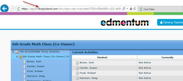 Viewing Class Information Charts: In Live View, click the Chart/User Program Data dropdown bar choose a program.