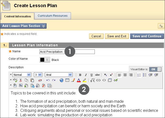 Second, the lesson content is added on the Curriculum Resources tab. The Lesson Plan is a shell or container to which other content, such as files or assignments, is added.