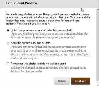 3. Once preview mode is entered, the preview user account will appear on the roster. All data associated with the preview attempt will exist in Blackboard until you log out.