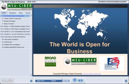 globaledge - Export Modules The World is Open for Business Developing An Export Strategy Export