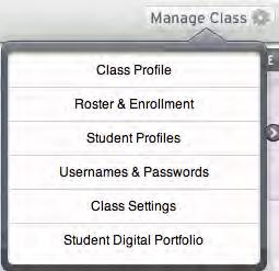Program Settings in SAM Central Teachers may set Math Inventory Program Settings in SAM Central by using the Manage Class menu.