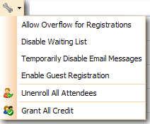 This is useful for large auditorium events. Disable Waiting List Checking this option allows a course to be capped and prevents a waiting list from being formed.