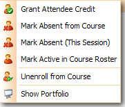 Custom Credit Options If an attendee needs a customized credit for attending the course, select Custom Credit. The choices include Standard, Percentage, or Custom.